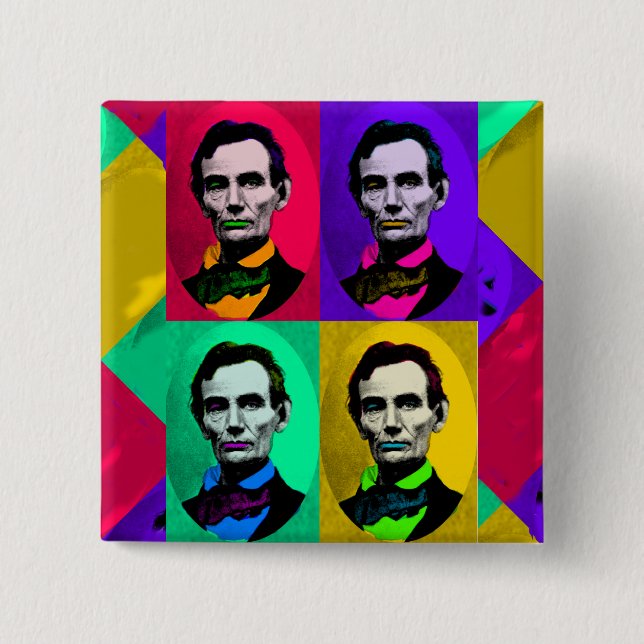 Chapa Cuadrada Abraham Lincoln 1858, Interpretación del arte pop (Anverso)