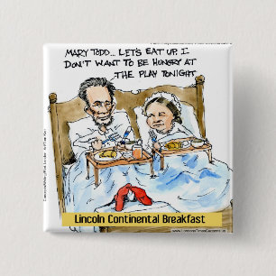 Chapa Cuadrada Abraham Lincoln & Mary Todd Desayuno en la cama