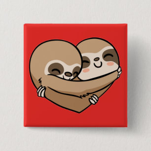 Chapa Cuadrada Abrazo de eslóganes animados