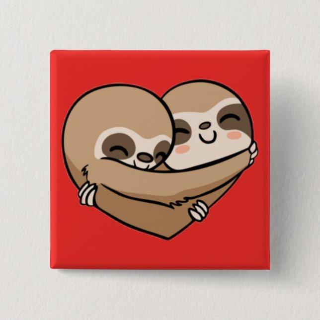 Chapa Cuadrada Abrazo de eslóganes animados (Anverso)