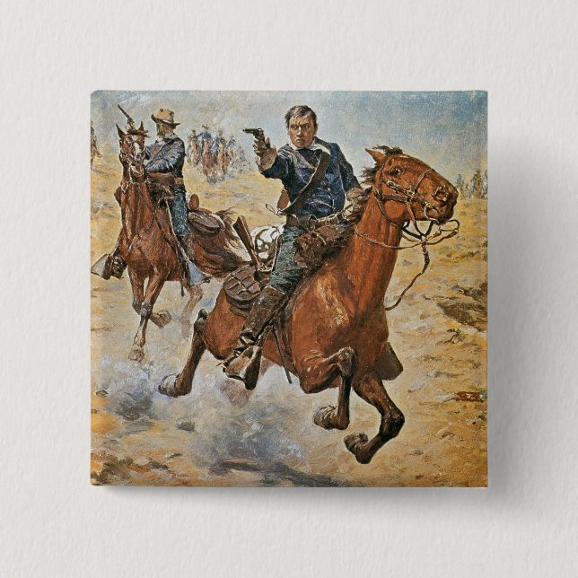 Chapa Cuadrada Absolutamente seguro: un soldado de caballería de (Anverso)