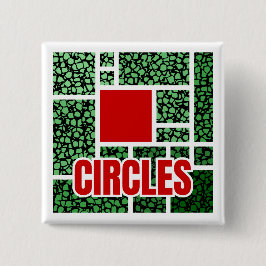 Chapa Cuadrada Abstracción manchada verde con acentos rojos