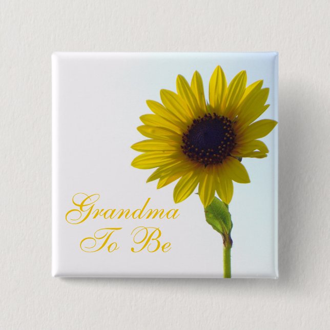 Chapa Cuadrada Abuela a ser Pin del girasol (Anverso)