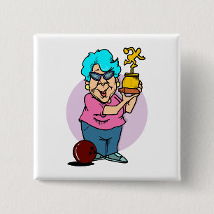 Chapa Cuadrada abuela campeona de bolos caricatura