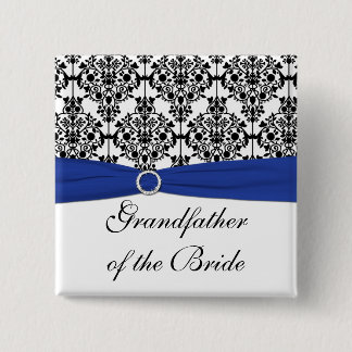 Chapa Cuadrada Abuelo azul negro blanco damasco de la novia