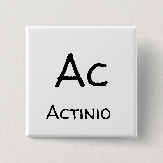 Chapa Cuadrada ac actinio tabla de elementos (Anverso)