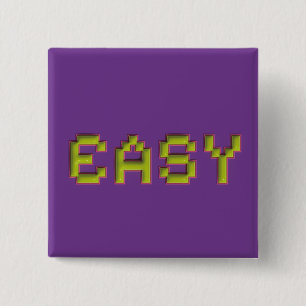 Chapa Cuadrada Acceso de juego retro morado de pin cuadrado EASY