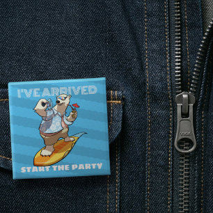 Chapa Cuadrada Accesorio de fiesta genial del oso polar Surfing A