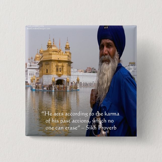 Chapa Cuadrada Acciones Sikh/Karma Proverb (Anverso)