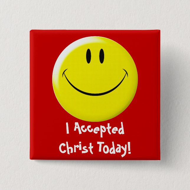 Chapa Cuadrada ¡Acepté a Cristo hoy! (Anverso)
