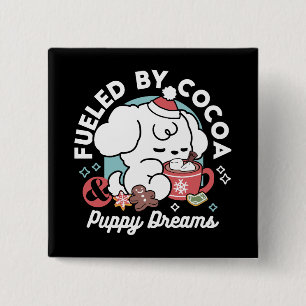 Chapa Cuadrada Acogedores sueños de cachorro - chocolate caliente