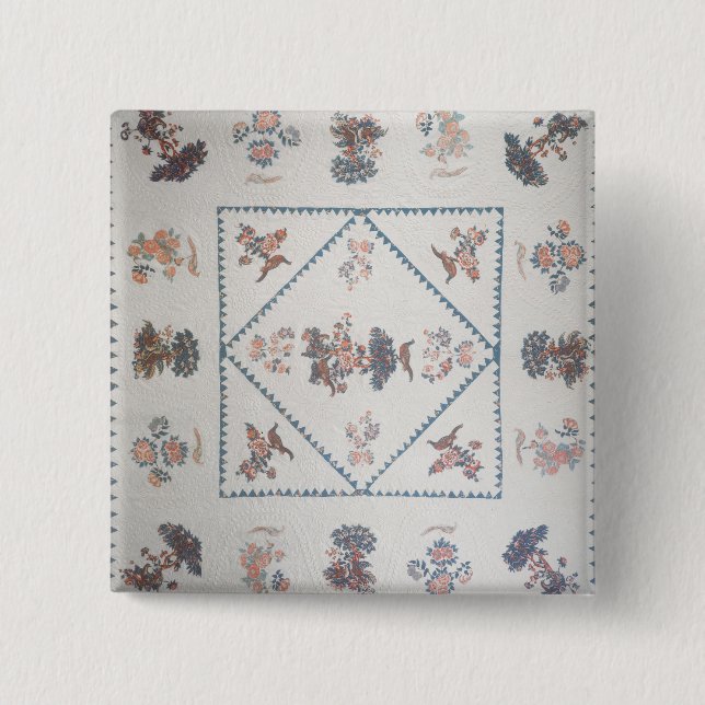 Chapa Cuadrada Acolche en el "Broderie Perse", c.1800 (aplicado, (Anverso)