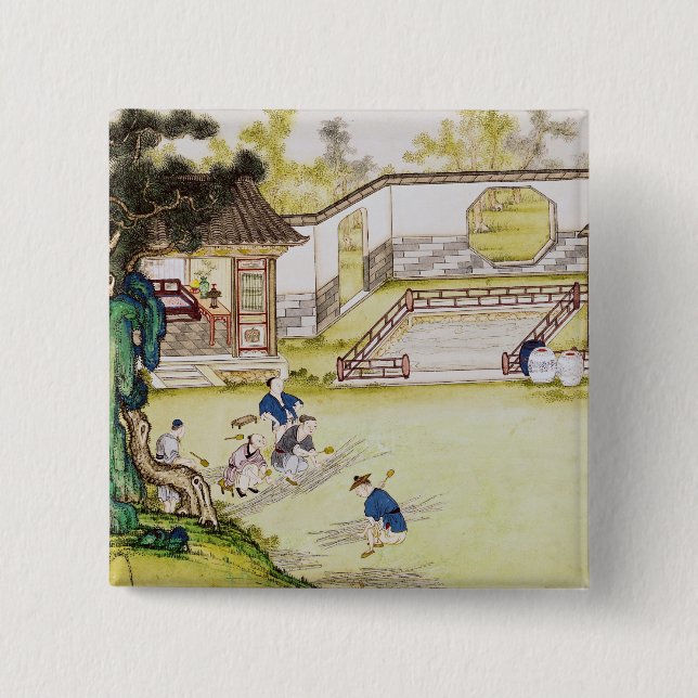 Chapa Cuadrada Acopio del bambú para hacer el papel (Anverso)