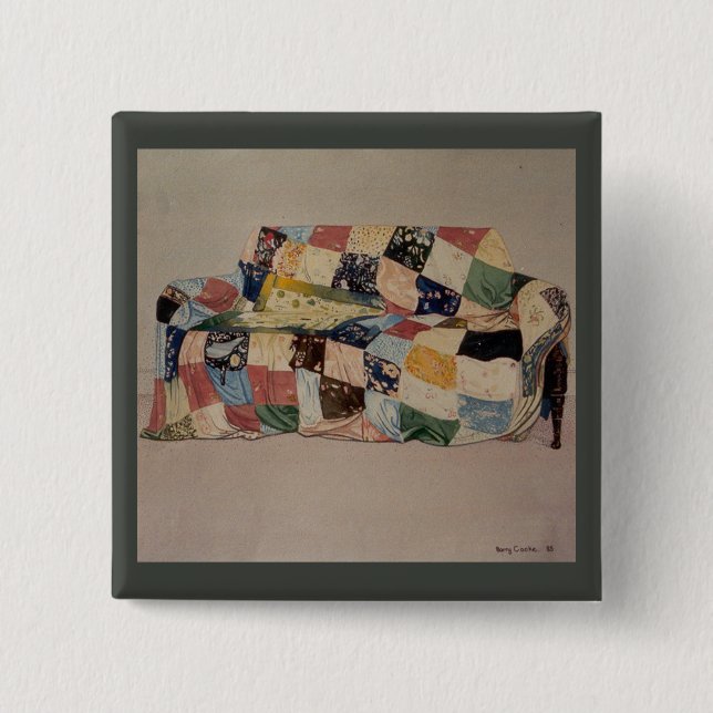 Chapa Cuadrada acuarela de sofá y tinta 1985 (Anverso)
