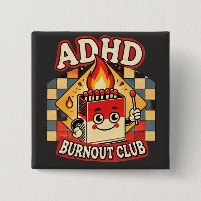 Chapa Cuadrada adhd burnout club (Anverso)