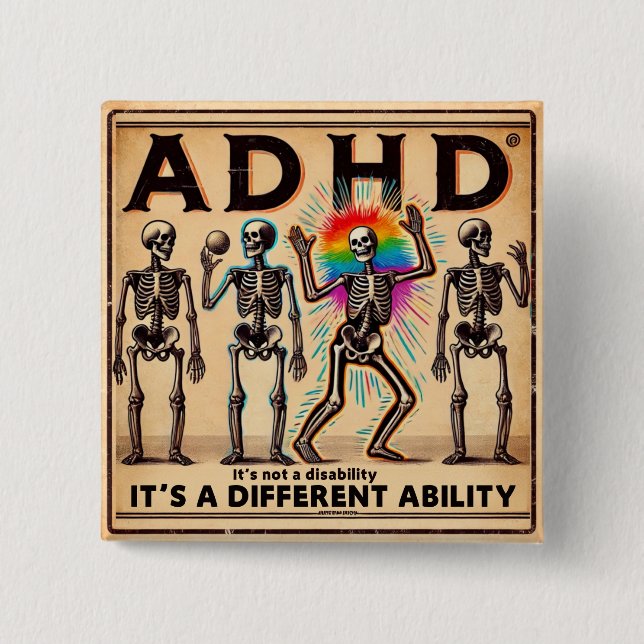 Chapa Cuadrada adhd burnout club (Anverso)