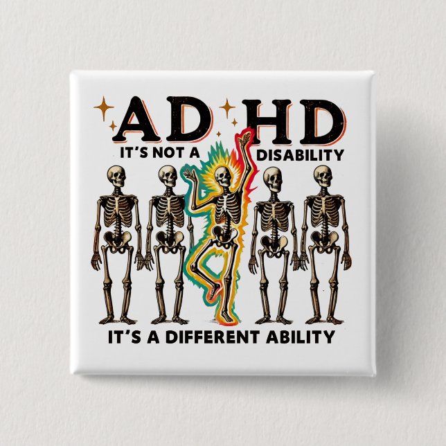 Chapa Cuadrada adhd burnout club (Anverso)