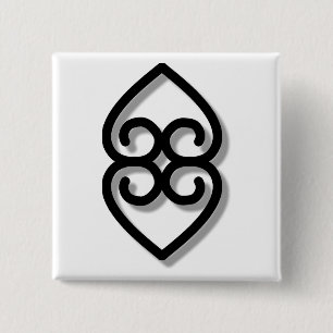 Chapa Cuadrada Adinkra - earth-BW