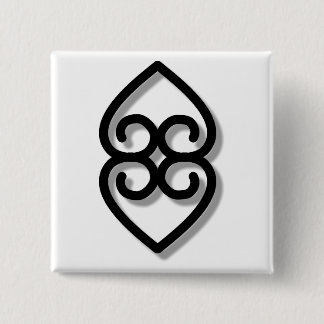 Chapa Cuadrada Adinkra - earth-BW
