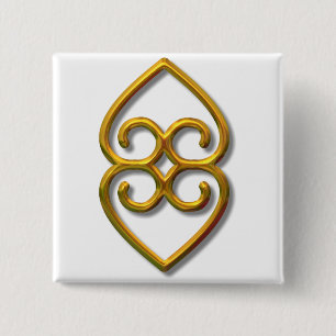 Chapa Cuadrada Adinkra-earth-gold