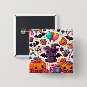 Chapa Cuadrada Adorable bat kawaii halloween