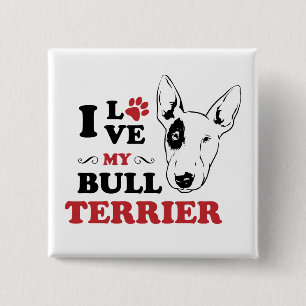 Chapa Cuadrada Adorable cachorro de Bull Terrier Amante del perro