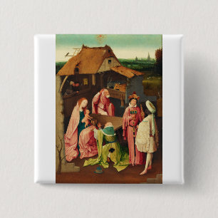 Chapa Cuadrada Adoración de los Magos por Hieronymus Bosch