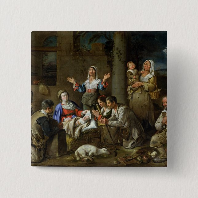 Chapa Cuadrada Adoración de los pastores, c.1659 (Anverso)