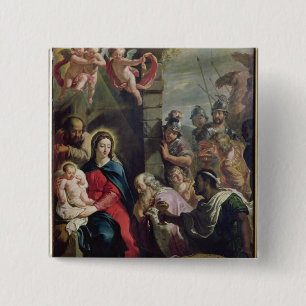 Chapa Cuadrada Adoración de unos de los reyes magos
