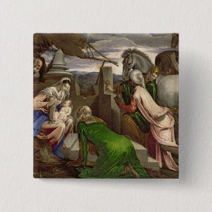 Chapa Cuadrada Adoración de unos de los reyes magos, 1563-64
