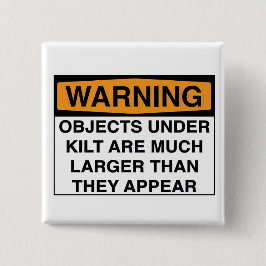 Chapa Cuadrada Advertencia - objetos grandes debajo de la falda