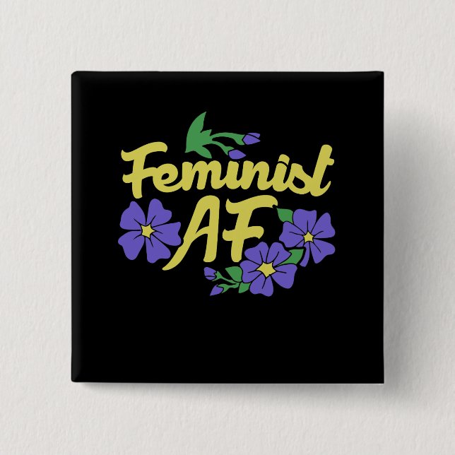 Chapa Cuadrada AF feminista (Anverso)