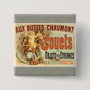 Chapa Cuadrada Afiche de juguete francés se une a amigos