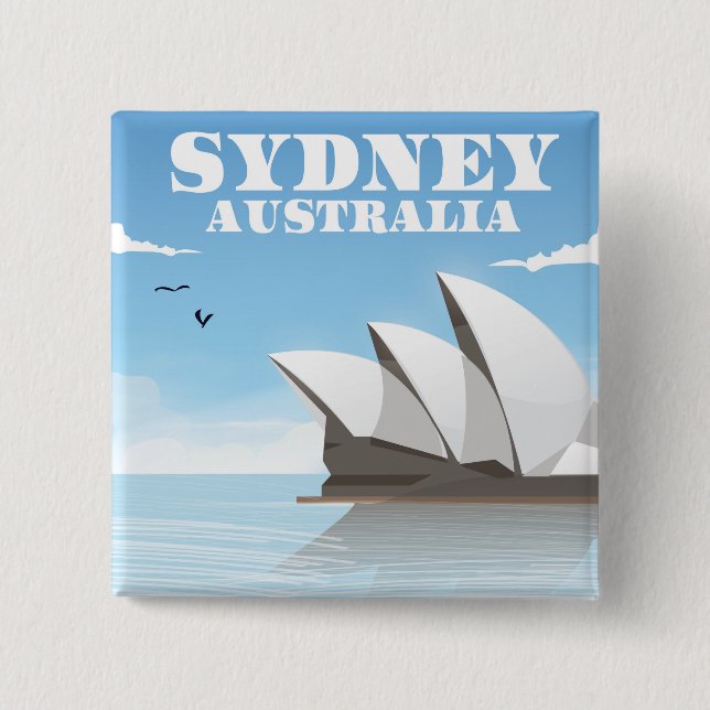 Chapa Cuadrada Afiche de Sydney Australia Travel (Anverso)
