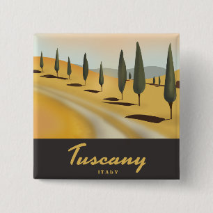 Chapa Cuadrada Afiche de viaje al estilo vintage de la Toscana It