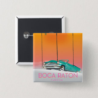 Chapa Cuadrada Afiche de viaje de Boca Raton Florida.