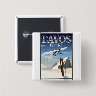 Chapa Cuadrada Afiche de viaje de Davos Suiza