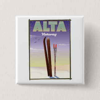 Chapa Cuadrada Afiche de viaje de esquí ALTA Noruega