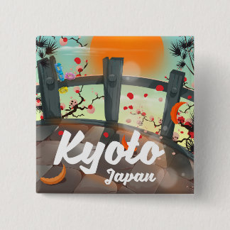 Chapa Cuadrada Afiche de viaje de Kyoto Japón