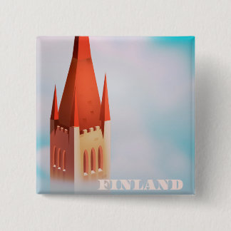 Chapa Cuadrada Afiche de viaje de la iglesia de Finlandia