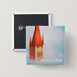 Chapa Cuadrada Afiche de viaje de la iglesia de Finlandia