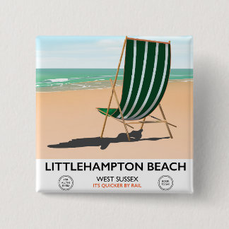 Chapa Cuadrada Afiche de viaje de Littlehampton Beach East Sussex