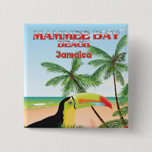Chapa Cuadrada Afiche de viaje de Mammee Bay Beach Jamaica