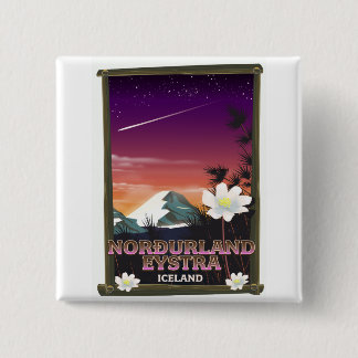 Chapa Cuadrada Afiche de viaje de Norðurland eystra Islandia