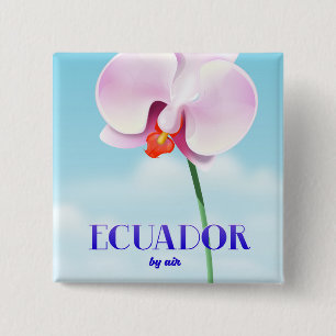 Chapa Cuadrada Afiche de viaje de orquídeas de Ecuador