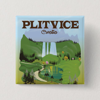 Chapa Cuadrada Afiche de viaje de Plitvice Croatia