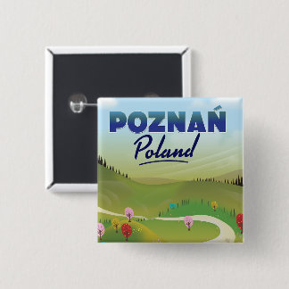 Chapa Cuadrada Afiche de viaje de Poznań Poland.