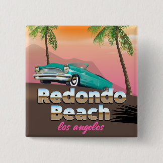 Chapa Cuadrada Afiche de viaje de Redondo Beach LA