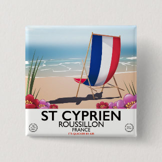 Chapa Cuadrada Afiche de viaje de St Cyprien, Roussillon France