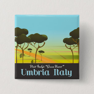 Chapa Cuadrada Afiche de viaje de Umbría Italia